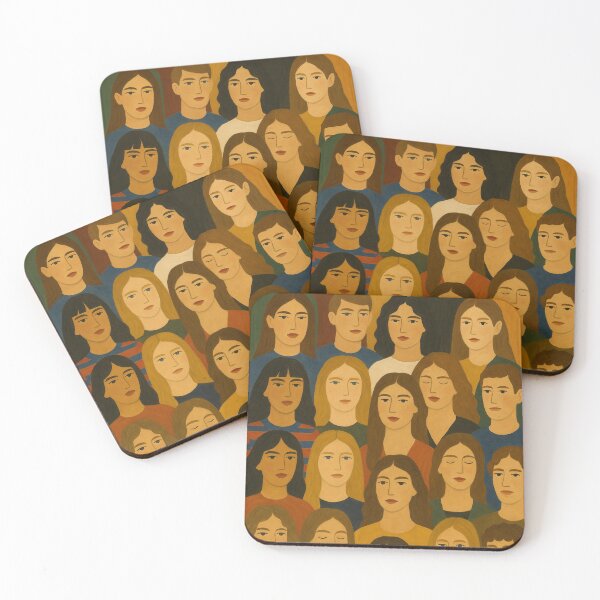 Item preview, Painterly Crowd Mural – Stylized Portrait Faces designed and sold by YumiStories Shop.