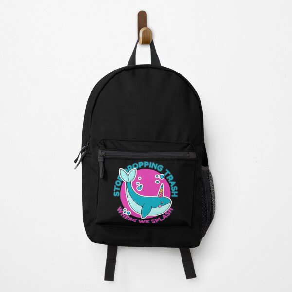 Item preview, Stop Dropping Trash Where We Splash – Cute Narwhal Sticker designed and sold by Novel Works Studio.