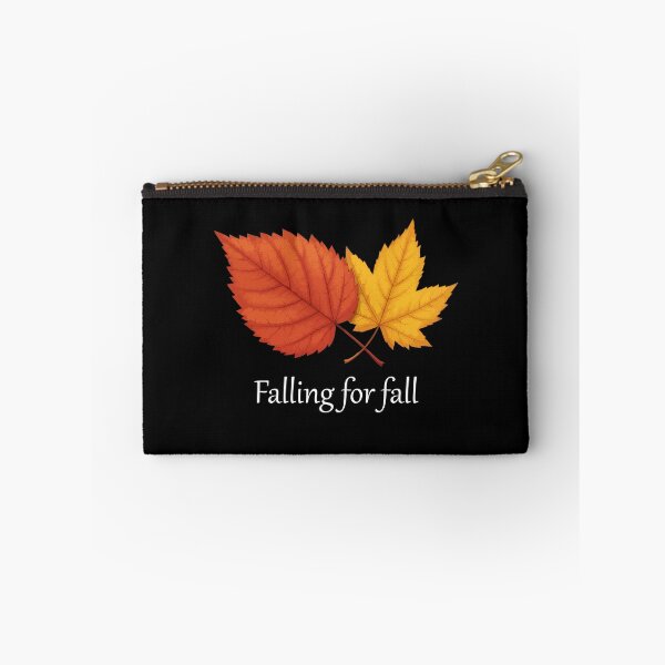 Item preview, Falling for fall – cozy autumn red & yellow leaf design-black edition. designed and sold by designsoftinaa.