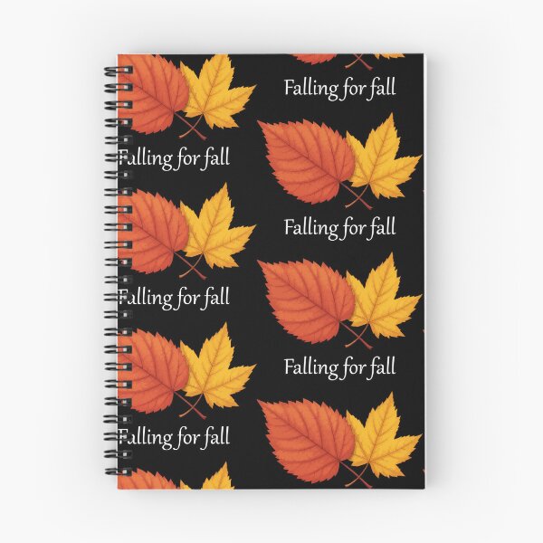 Item preview, Falling for fall – cozy autumn red & yellow leaf design-black edition. designed and sold by designsoftinaa.