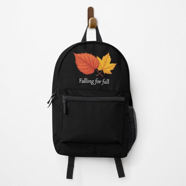 Item preview, Falling for fall – cozy autumn red & yellow leaf design-black edition. designed and sold by designsoftinaa.