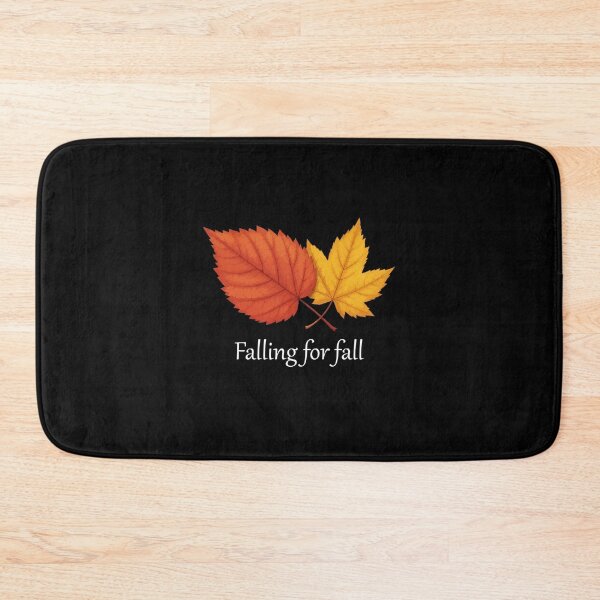 Item preview, Falling for fall – cozy autumn red & yellow leaf design-black edition. designed and sold by designsoftinaa.