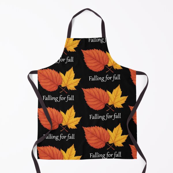 Item preview, Falling for fall – cozy autumn red & yellow leaf design-black edition. designed and sold by designsoftinaa.