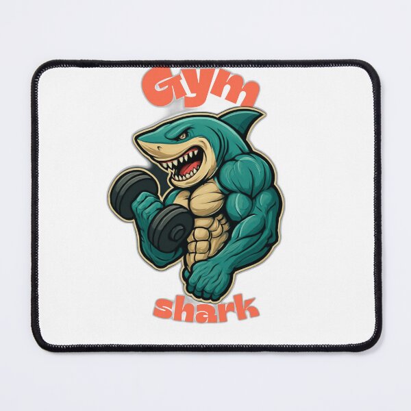 Item preview, Gym Shark – Fierce Bodybuilding Shark Mascot designed and sold by TEEZY_OFFICIAL.