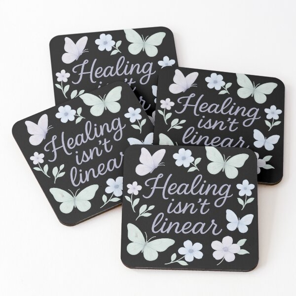 Item preview, Healing Isn't Linear – Pastel Mental Health Aesthetic Design designed and sold by graphicnew.