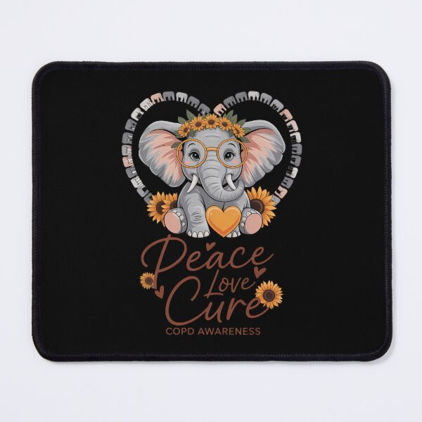 Item preview, Peace Love Cure Elephant Orange COPD Awareness Month designed and sold by tearbytea.