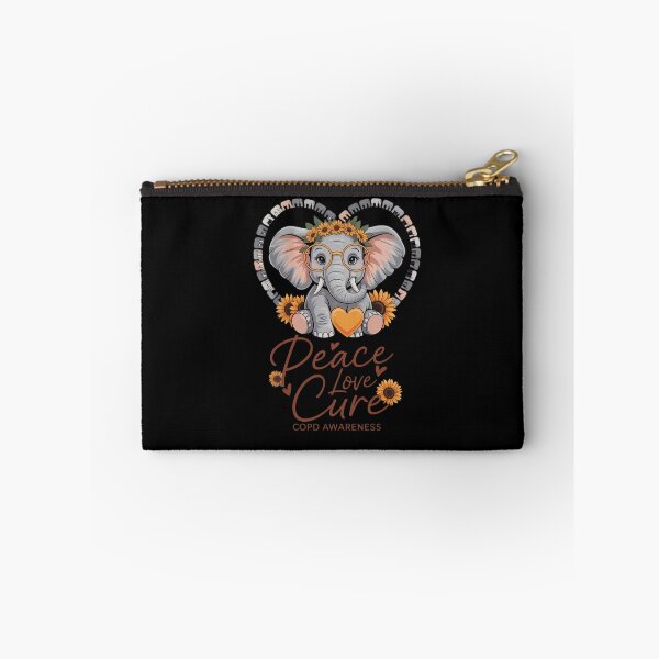 Item preview, Peace Love Cure Elephant Orange COPD Awareness Month designed and sold by tearbytea.