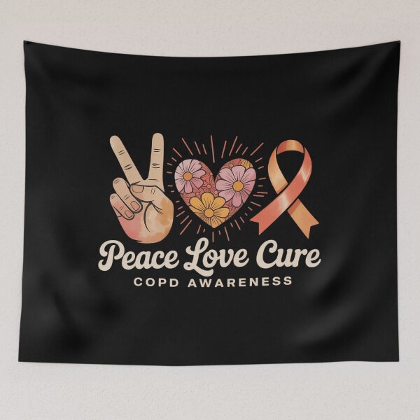 Item preview, Peace Love Cure Orange Ribbon COPD Awareness designed and sold by tearbytea.