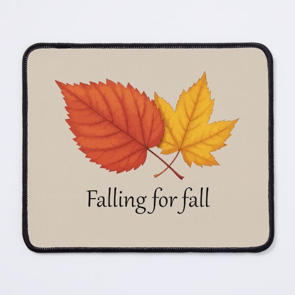 Item preview, Falling for fall – cozy autumn red & yellow leaf design-beige edition. designed and sold by designsoftinaa.