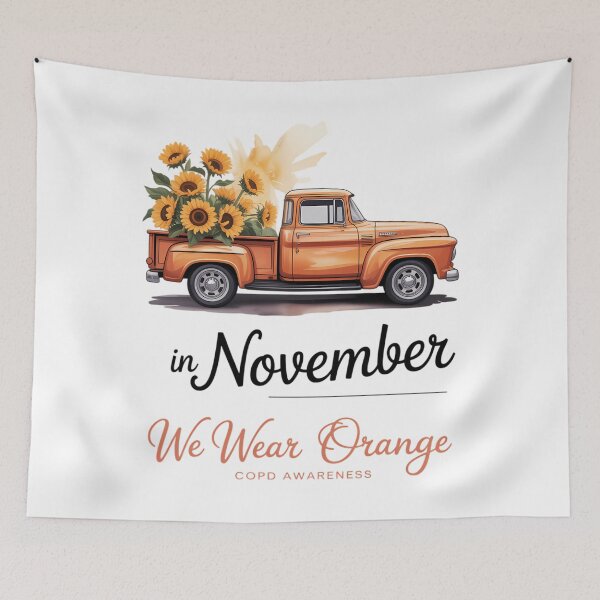 Item preview, Truck In November We Wear Orange Ribbon COPD Awareness designed and sold by tearbytea.