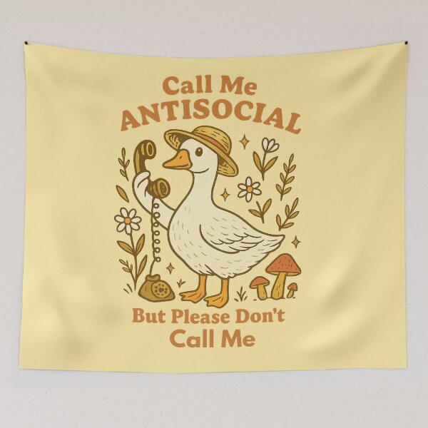 Item preview, Goose Cottagecore Call Me Antisocial But Please Don’t Call Me designed and sold by Artistusha.