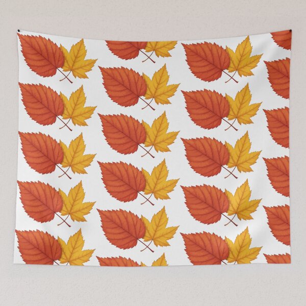 Item preview, Falling for fall – cozy autumn red & yellow leaf design designed and sold by designsoftinaa.