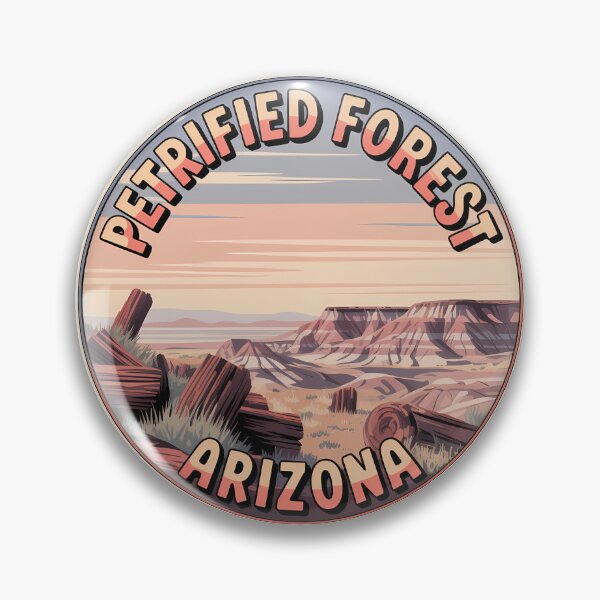 Item preview, Retro Sunset Badge Sticker – Petrified Forest National Park Arizona designed and sold by Horizon Tales.