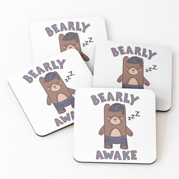 Item preview, Bearly awake funny sleepy teddy bear designed and sold by PestoPastagifts.