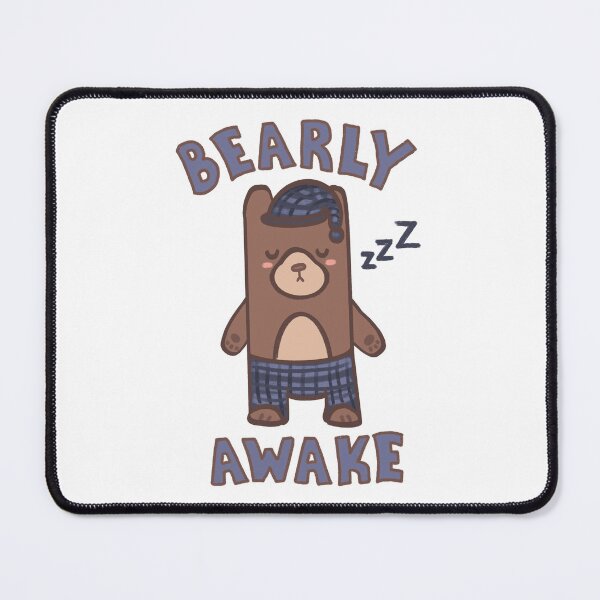 Item preview, Bearly awake funny sleepy teddy bear designed and sold by PestoPastagifts.