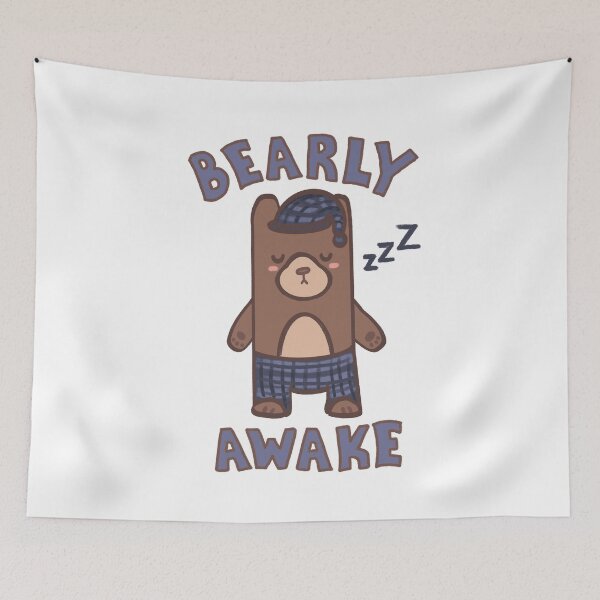 Item preview, Bearly awake funny sleepy teddy bear designed and sold by PestoPastagifts.