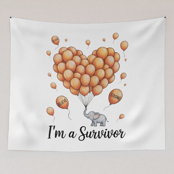 Item preview, Elephant Im a Survivor Heart COPD Awareness designed and sold by aidenpier.