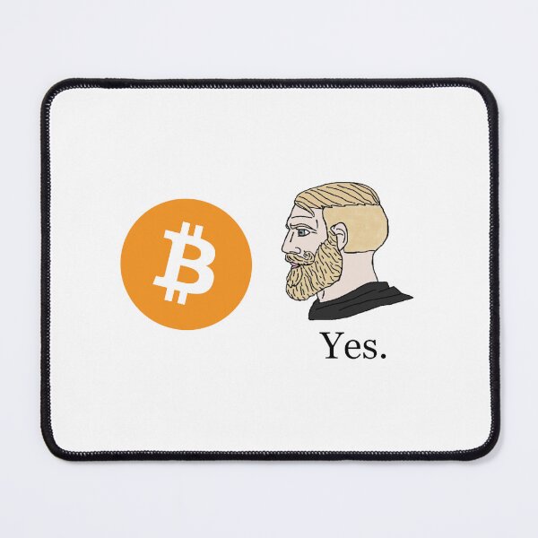 Item preview, Chad Face Bitcoin Logo Meme designed and sold by CyberRex.