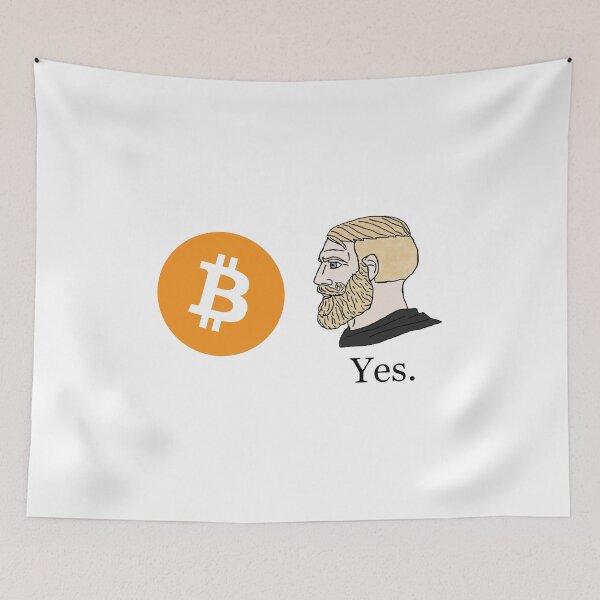 Item preview, Chad Face Bitcoin Logo Meme designed and sold by CyberRex.