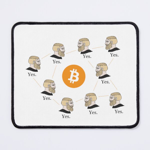 Item preview, Chad Face Bitcoin Meme designed and sold by CyberRex.