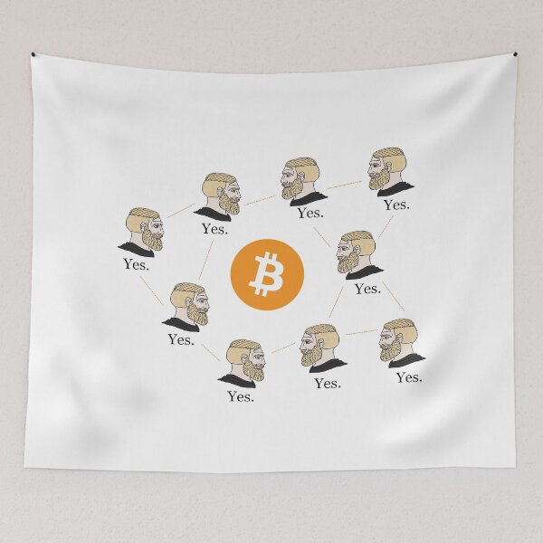 Item preview, Chad Face Bitcoin Meme designed and sold by CyberRex.