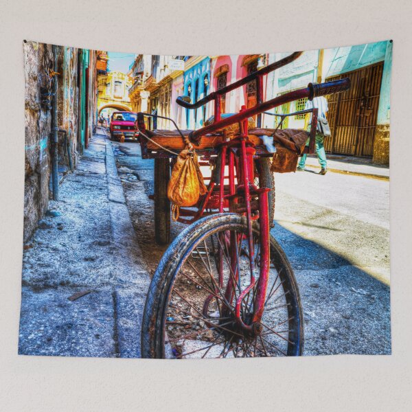 Item preview, Colorful Cuban Street with Old Red Tricycle designed and sold by Paul Thompson Photography.