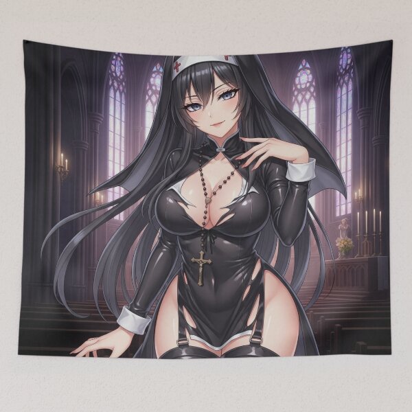 Item preview, Forbidden Nun Waifu – Fetish Latex Anime Girl Gothic Halloween designed and sold by GerwantSHOP.