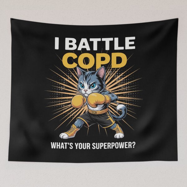 Item preview, I Battle COPD Awareness Cat Whats Your Superpower designed and sold by aidenpier.