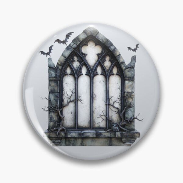 Item preview, Creepy Gothic window with bats designed and sold by FatBirdie.