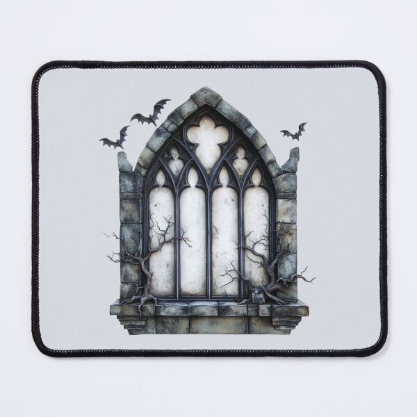Item preview, Creepy Gothic window with bats designed and sold by FatBirdie.