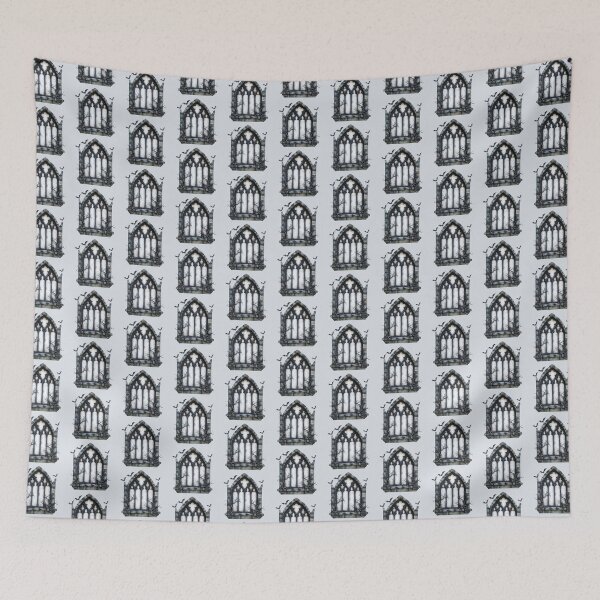 Item preview, Creepy Gothic window with bats designed and sold by FatBirdie.