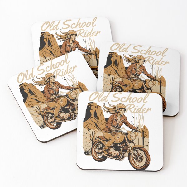 Item preview, Old School Rider – Retro 70s Motorcycle Girl Vintage Biker Graphic Design designed and sold by Graphic Botique.