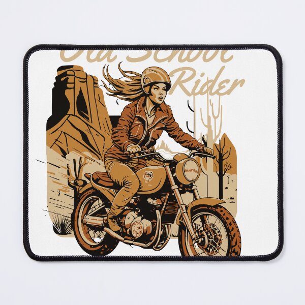 Item preview, Old School Rider – Retro 70s Motorcycle Girl Vintage Biker Graphic Design designed and sold by Graphic Botique.