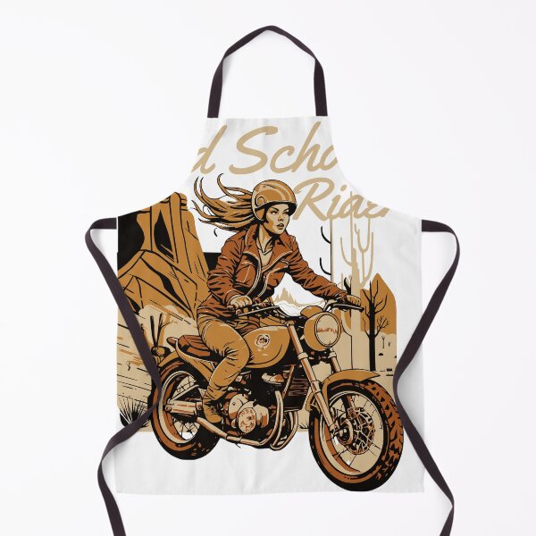 Item preview, Old School Rider – Retro 70s Motorcycle Girl Vintage Biker Graphic Design designed and sold by Graphic Botique.