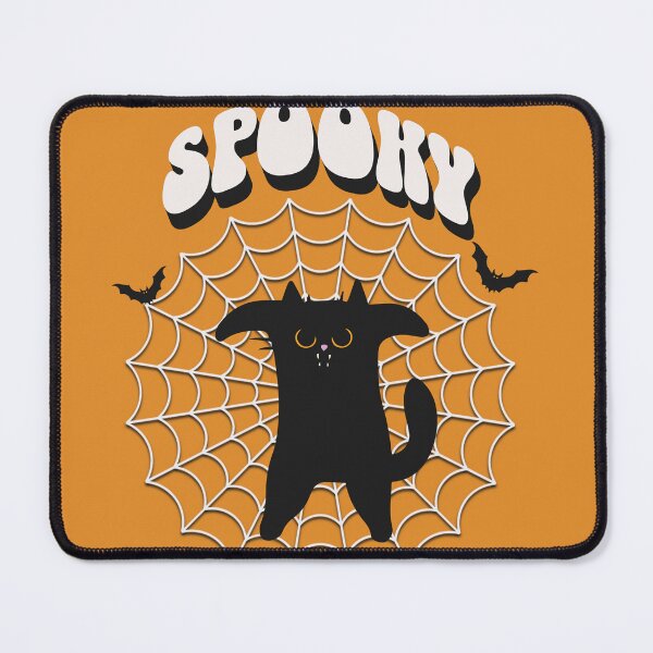 Item preview, Spooky Black Cat in Web – Cute Halloween Cartoon Design designed and sold by teretetedesign.