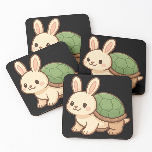 Item preview, Kawaii Bunny Turtle Hybrid – Cute Cartoon Animal Illustration for Stickers and Merch designed and sold by Huiflourish.