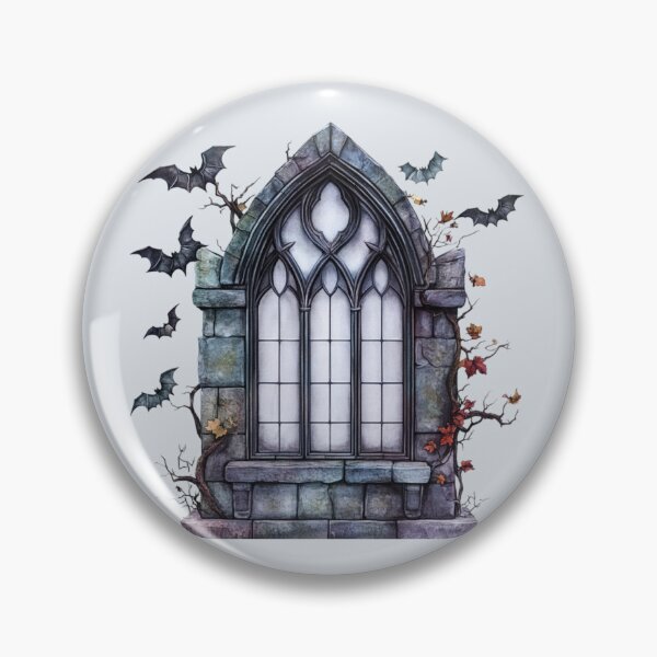 Item preview, Creepy Gothic window with bats designed and sold by FatBirdie.