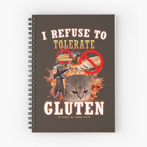 Item preview, I Refuse to Tolerate Gluten Funny Cat Meme designed and sold by PendantsRS.