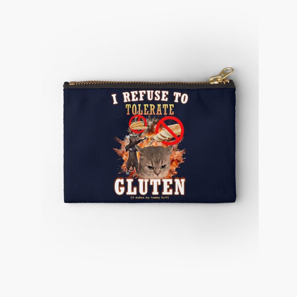 Item preview, I Refuse to Tolerate Gluten Funny Cat Meme designed and sold by PendantsRS.