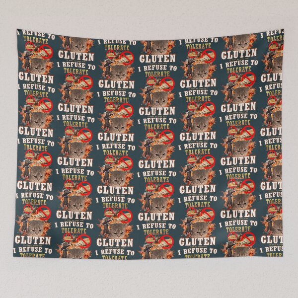Item preview, I Refuse to Tolerate Gluten Funny Cat Meme designed and sold by PendantsRS.