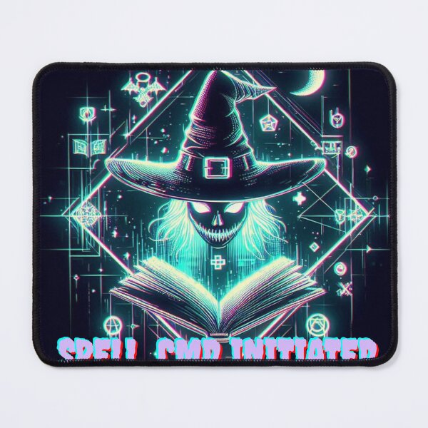 Item preview, Glitch Witch Sorcery – Neon Cyberpunk Halloween Witch designed and sold by DreamArt Creations.