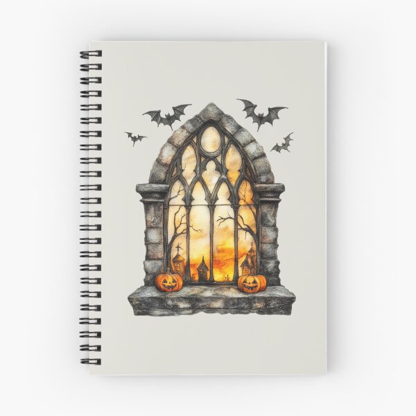 Item preview, Creepy Halloween Gothic window with bats designed and sold by FatBirdie.