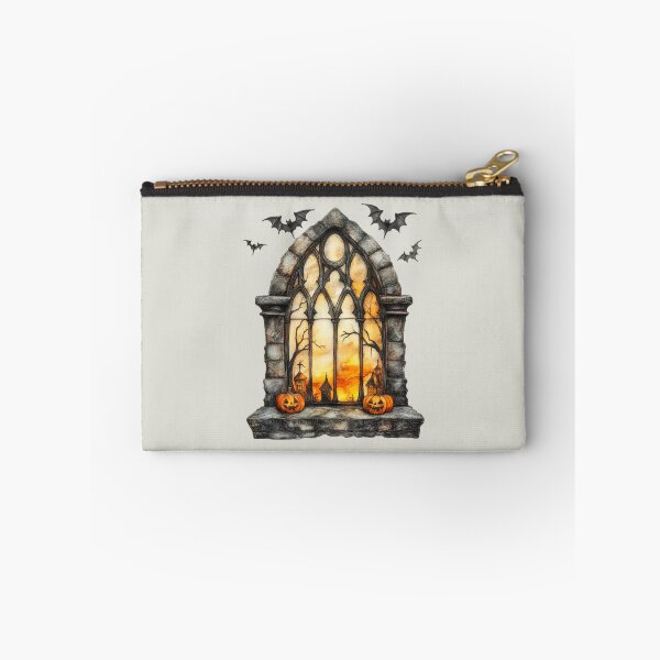 Item preview, Creepy Halloween Gothic window with bats designed and sold by FatBirdie.