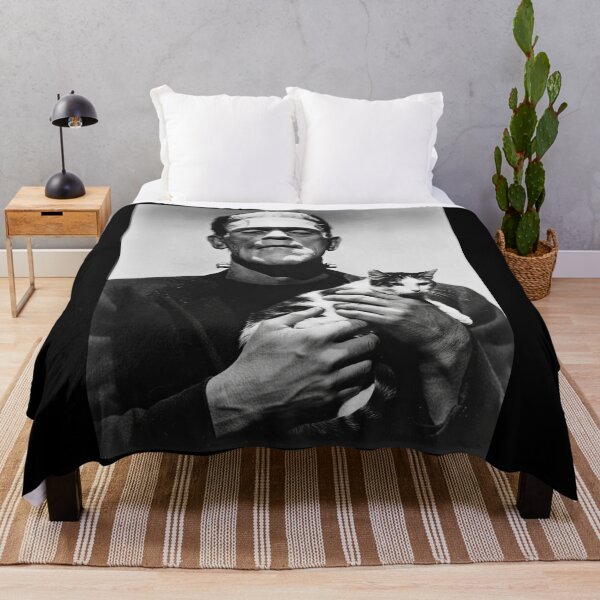Item preview, Classic Frankenstein Monster Holding Cat designed and sold by TeeARTHY.