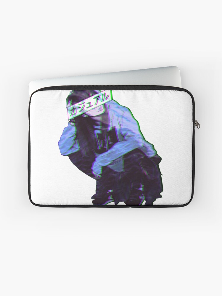 Comfortable Sad Japanese Anime Aesthetic Laptop Sleeve By