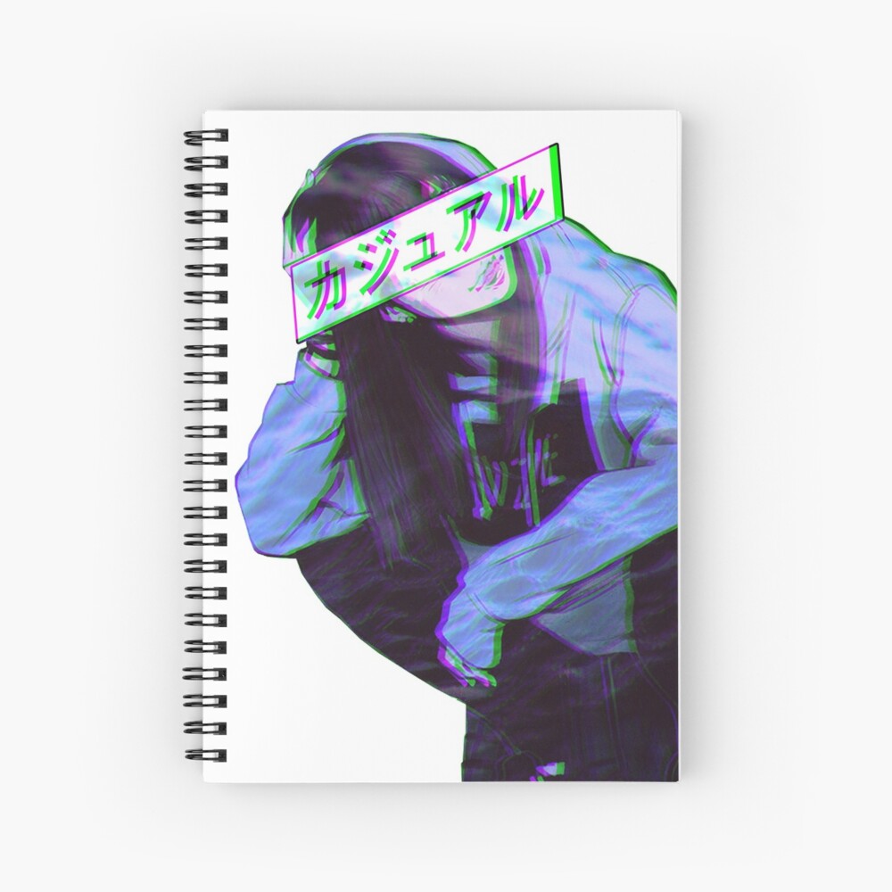 Comfortable Sad Japanese Anime Aesthetic Hardcover Journal By Poserboy Redbubble