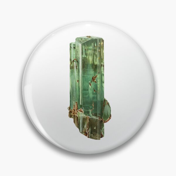 Item preview, Emerald Beryl Crystal Antique Lithograph Illustration designed and sold by LunaMothMineral.