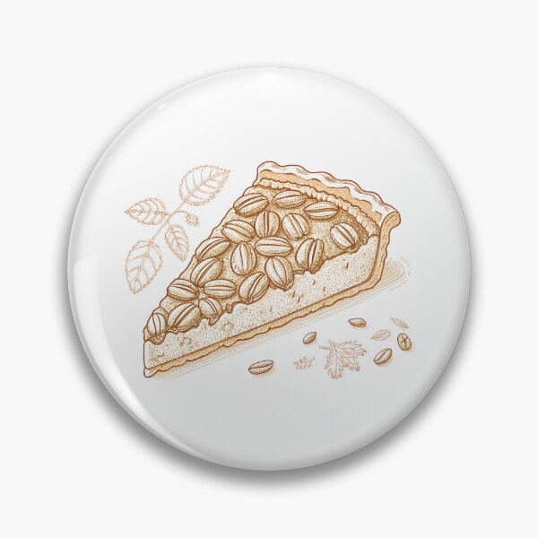 Item preview, Minimalist Pecan Pie Slice – Simple Outline in Monochrome or Warm Gradient designed and sold by VividOrganica.