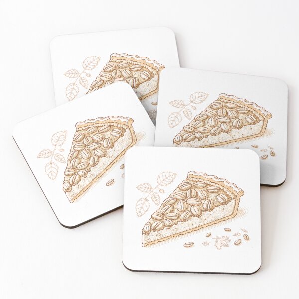 Item preview, Minimalist Pecan Pie Slice – Simple Outline in Monochrome or Warm Gradient designed and sold by VividOrganica.