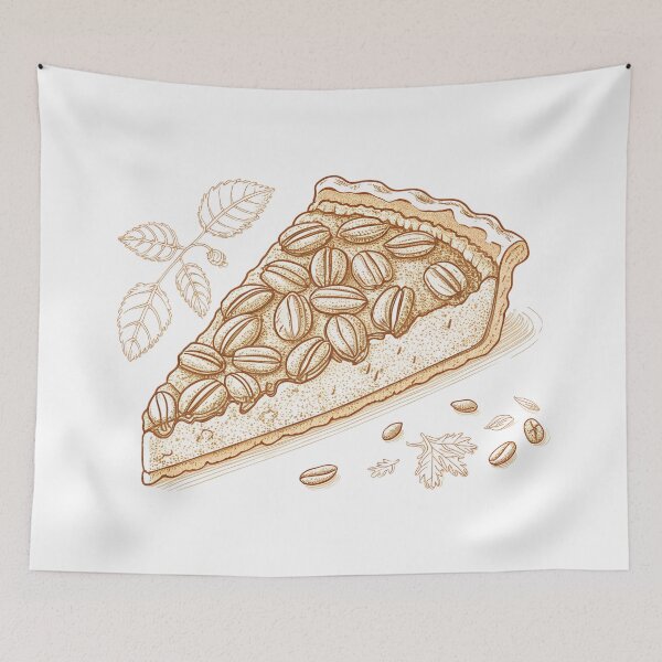Item preview, Minimalist Pecan Pie Slice – Simple Outline in Monochrome or Warm Gradient designed and sold by VividOrganica.